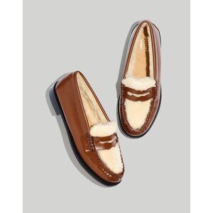 G.H.BASS Whitney Shearling Lined Penny Loafers Weejuns Size 7 Leather NEW